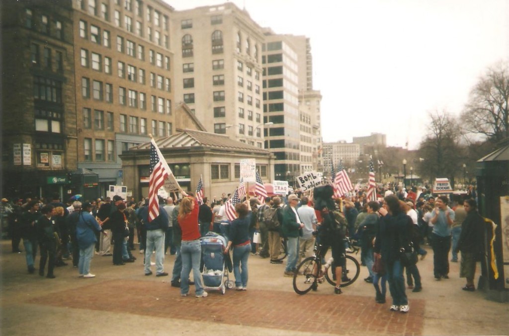 War Supporters at the Peace Rally, 2002